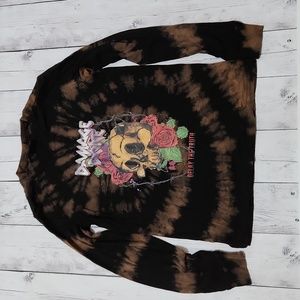 Empyre Small Damage Done Delay the truth skull/roses long sleeve tie dye top.